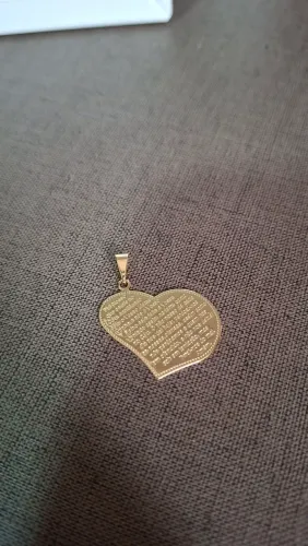 Pingente Pai-Nosso Banhado a Ouro com Argola - Novo