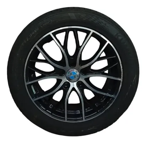 Roda Detalhe Pneu Meia Vida Bmw 320i 2015 2016 225 50 R17 Preto