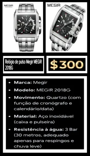 Relógio de Pulso Megir (MEGIR2018G)