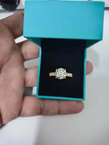 Anel Solitário Moissanite Gold Banhado a Ouro 18k
