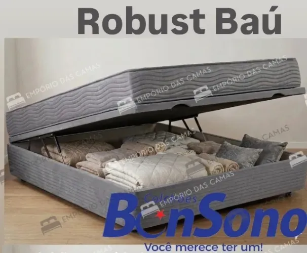 Cama casal bau -D33 - base bau e colchão- bonsono