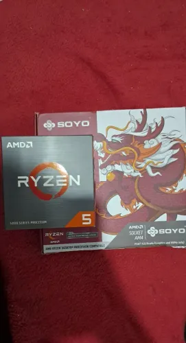 Kit yzen 5 5500 mas placa mae b550m novos