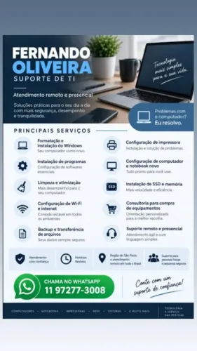 SUPORTE TÉCNICO REMOTO - COMPUTADOR, NOTEBOOK E WINDOWS