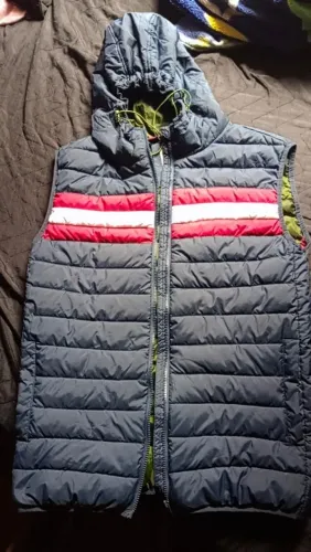 colete puffer masculino com capuz, tamanho G