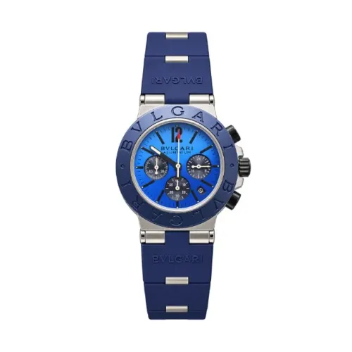Relógio Bvlgari Aluminium 44mm Borracha Azul Primeira Linha