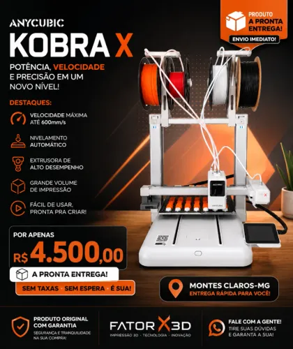 Anycubic Kobra X | Impressora 3D | Nova Lacrada, na Caixa