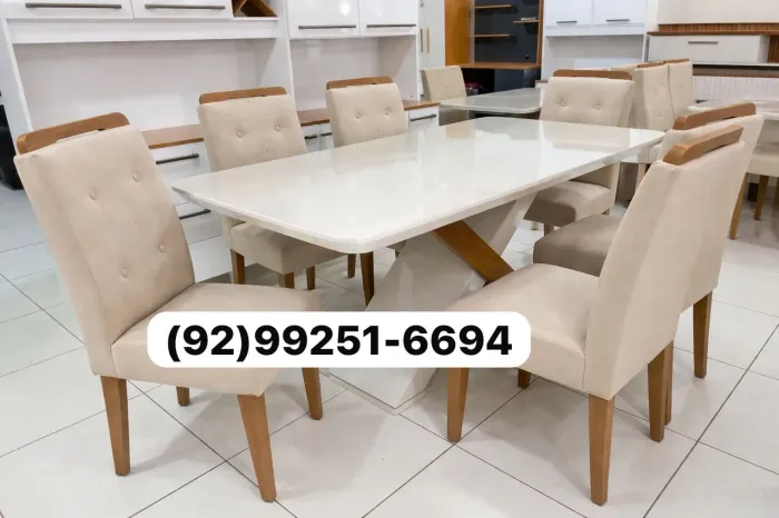 Mesa de jantar 6 lugares luxo
