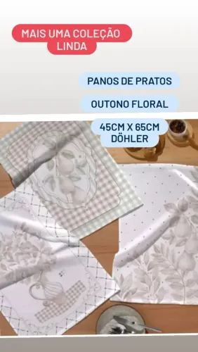 PANOS DE PRATOS OUTONO FLORAL ( CADA ) <br>45cm x 65cm- DÖHLER <br>