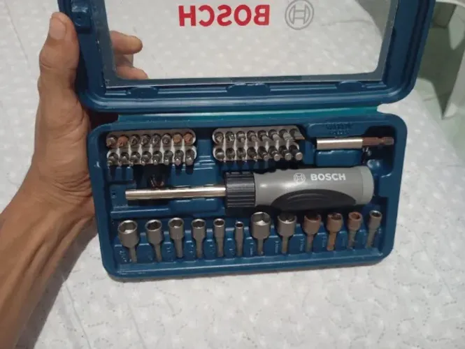 Jogo de soquetes Bosch, 45 peças completo