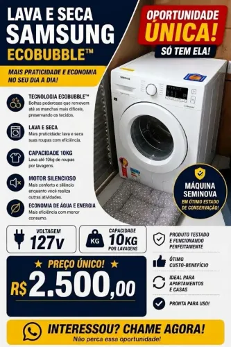 Máquina de lavar e secar sansung