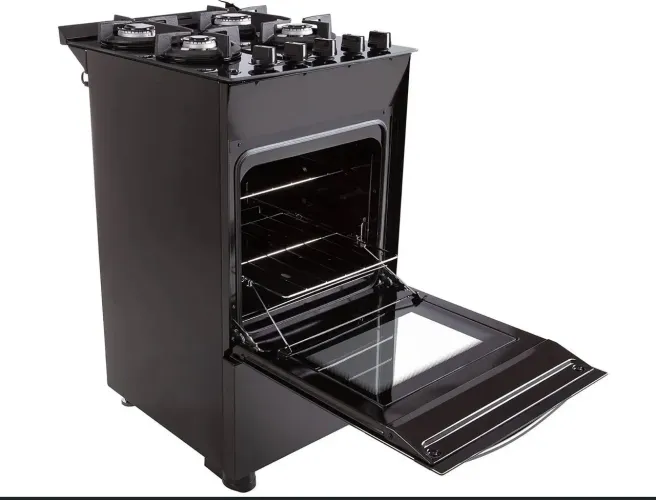 Fogão Brastemp 4 Bocas Preto com mesa de vidro e grades duplas de ferro fundido - BFO4VAE
