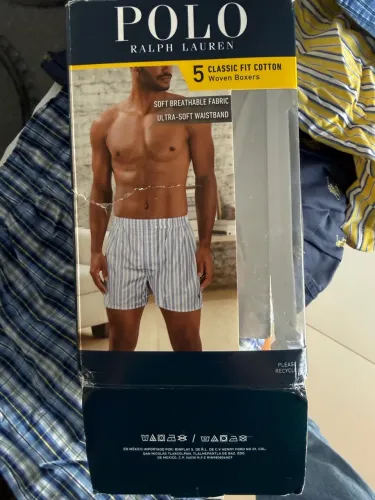 Samba-canção (boxer de tecido) de algodão da Polo Ralph Lauren Pacote com 5 cuecas boxer