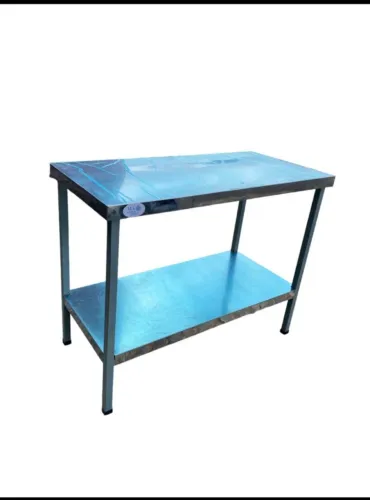 MESA EM AÇO INOX PEQUENA ( TAMPO DUPLO )