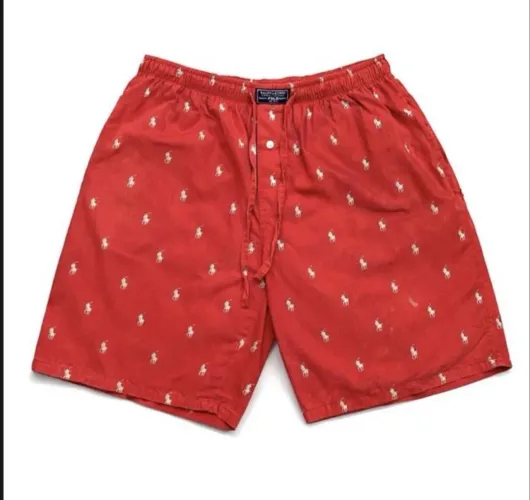 Shorts Bermuda Polo Ralph Lauren Estampada Vermelha Original - Tamanho M