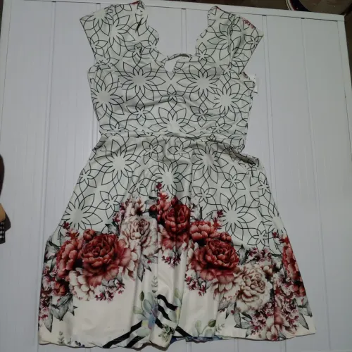 Vestido longo florido vestido feminino branco e vermelho tamanho G