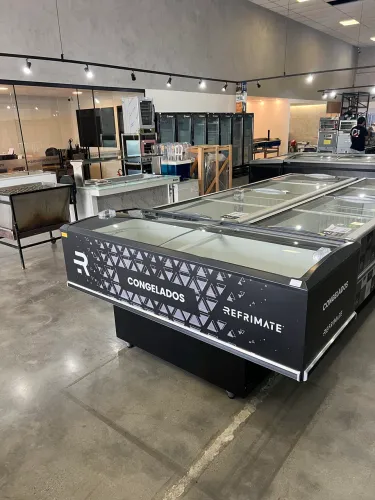 Ilha para congelados 2m com iluminação em led nova pronta entrega 