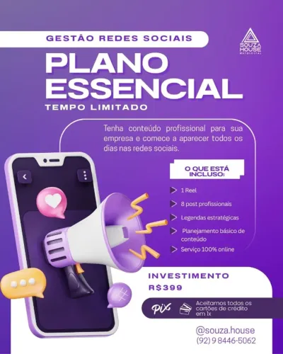 Social Media - Gestão de Redes Sociais Manaus - Reels Videos Post Flyer 