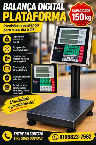 Balança comercial plataforma 150 kg