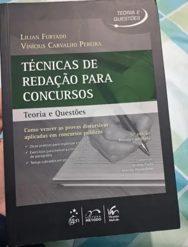 Livro Técnicas De Redação Para Concursos - Teoria E Questões - 5a Edição (Usado)