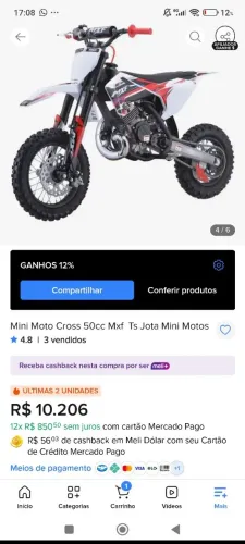 Vendo mini moto novinha praticamente nem usou com documento tudo certinho.