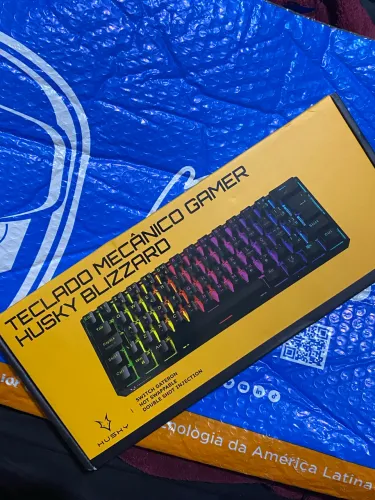 Teclado Mecânico Gamer Husky Blizzard 60% ? RGB, Switch Gateron Red, ABNT2