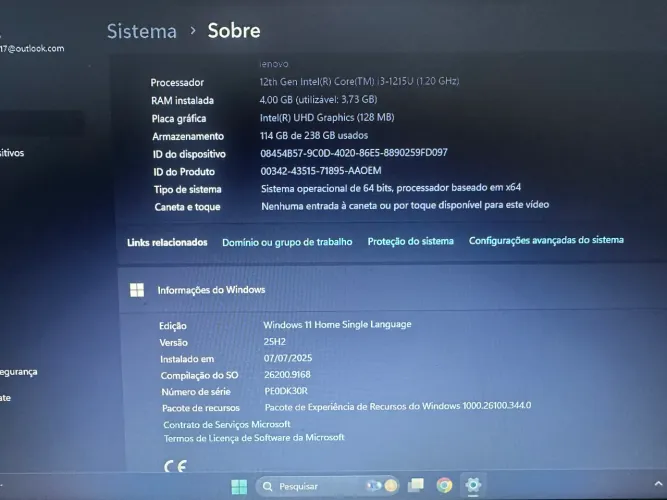 Notebook Lenovo i3