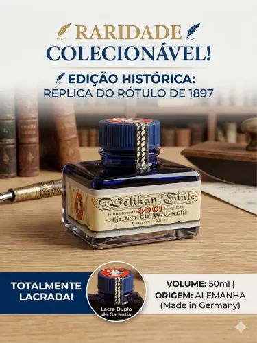 Tinta Pelikan 4001 Edição Comemorativa Rótulo 1897 Lacrada 50ml