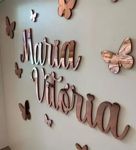 Nomes em acrílico espelho personalizados