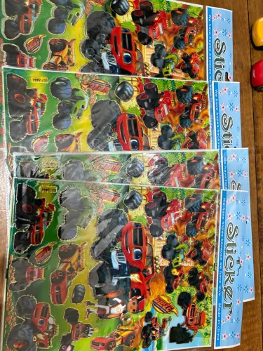 Lote adesivos carros, aviões, trator e motos