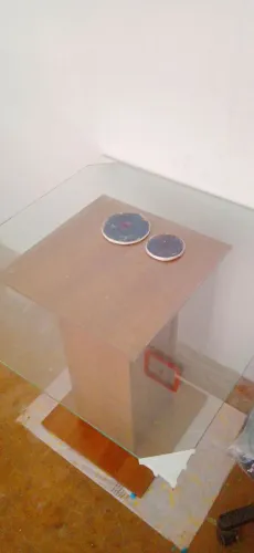 Mesa tampo de vidro
