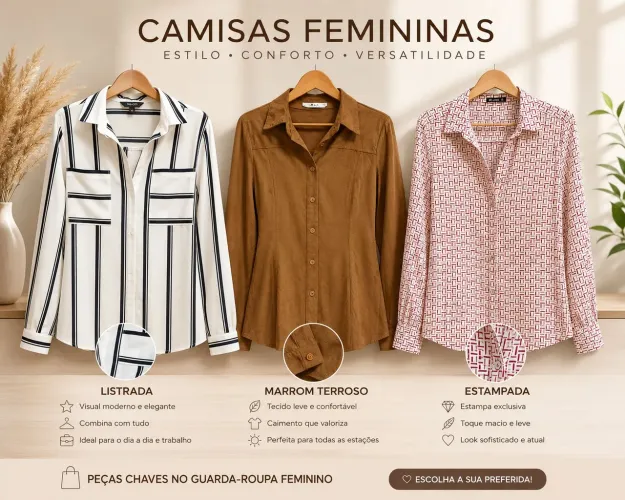 Camisas sociais manga longa