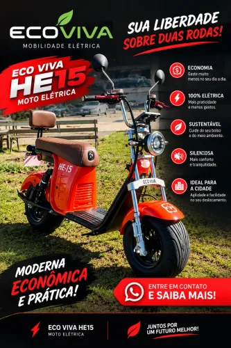 MOTO ELÉTRICA ECO VIVA HE15 À VENDA!