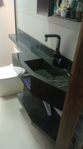 Pias em porcelanato esculpidas