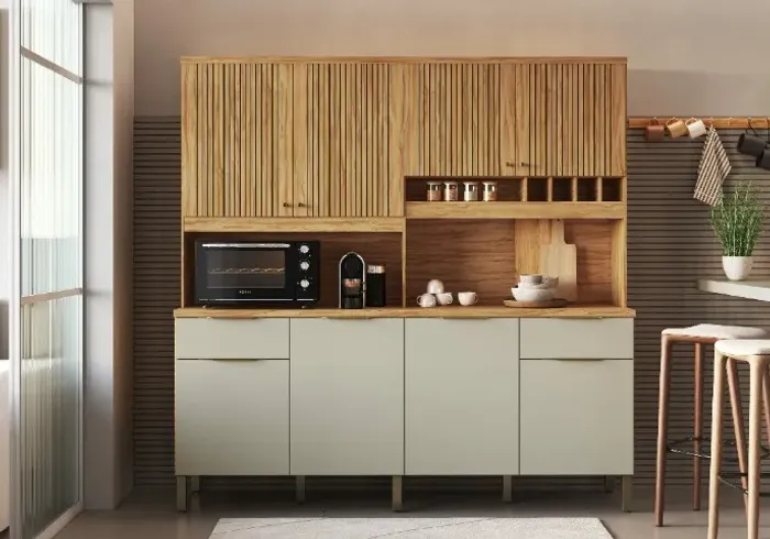 Armario de Cozinha Concord 8 Portas, 100% MDF - Rio Doce