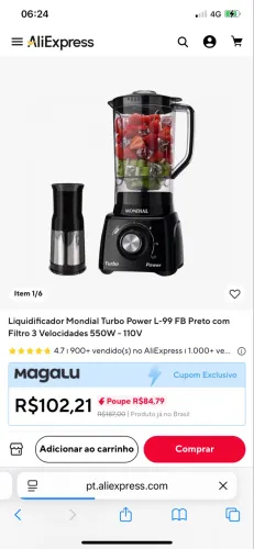 LIQUIDIFICADOR MONDIAL
