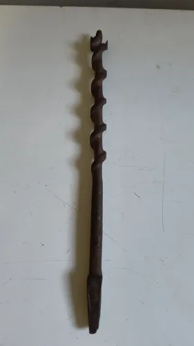 Relíqui Antiga Broca P/ Madeira 21cm - Marceneiro / Pua / Trado - 08 para colecionador