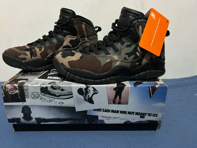 Camuflagem retrô Air Jordan 10 Woodland tamanho 12