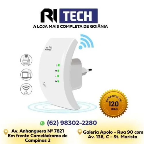 Repetidor WiFi 300Mbps Potente Amplificador de Sinal Wireless Fácil Instalação