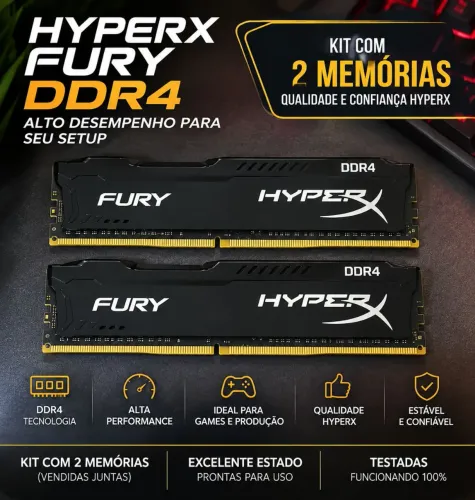 KIT MEMÓRIA HYPERX FURY DDR4 - 8GB (2x4GB) ?