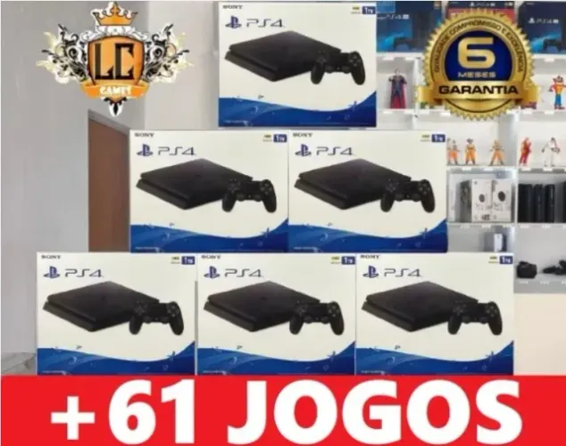 PLAYSTATION 4 SLIM 1TB COM: 71 JOGOS TOP e GARANTIA O6 MESES ( LOJA FISICA )