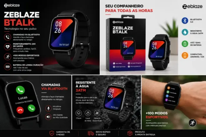 Relógio Smartwatch Bluetooth - Novo | Tela Touch | Excelente Custo-Benefício