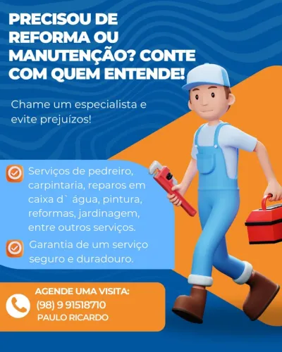 Consertos, reformas, pedreiros etc