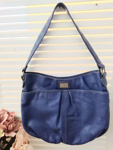 Bolsa de couro azul Unkle k