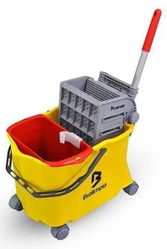 Balde Mop Bralimpia Doblô 20L com Rodas e Espremedor