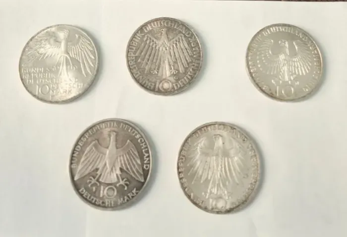 5 Moedas Alemanha 10 Mark 1972