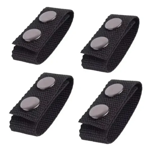 Kit 4 Presilhas de Nylon com Botão de Pressão Preto para Cinto Operacional