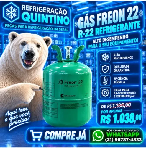 GÁS REFRIGERANTE R22 ? FREON 22