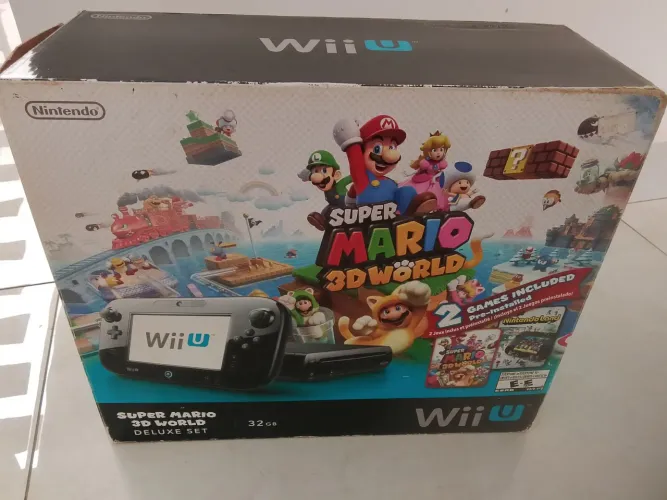 Nintendo Wii U Deluxe Set 32GB Completo + Super Mario 3D World + Jogos