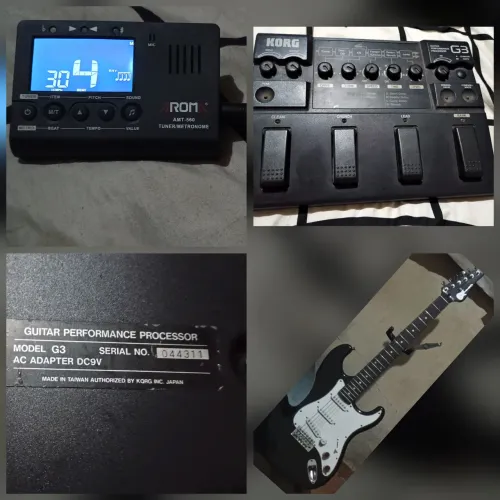 COMBO Afinador eletrônico +guitarra eagle + pedaleira korg
