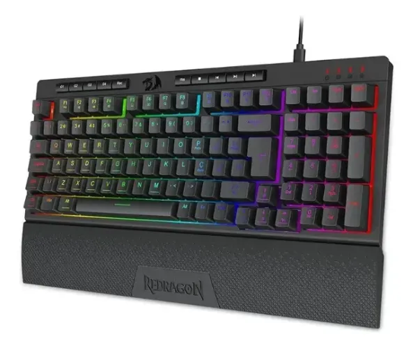 Teclado Membrana Redragon Rgb Abnt2 K515-rgb (pt) Preto Português Brasil